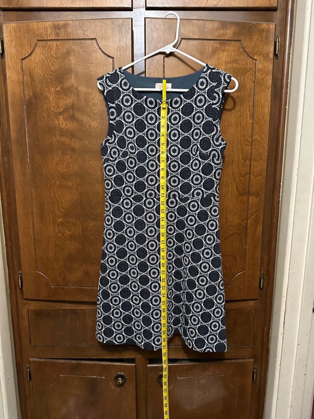 LOFT Navy and White Sleeveless Geometric Pattern Mini Dress.- size 6P